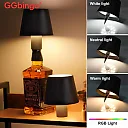 Wine Bottle Light, Cordless Rechargeable LED Bottle Lamp Head with Touch Control, Warm-to-Cool or RGB Color Changing, Bar & Party Decor