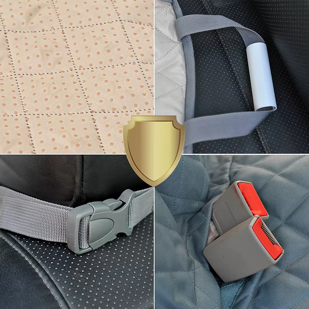 Dog Seat Cover for Back Seat, Waterproof Dog Car Hammock for Trucks & SUVs, Rear Seat Protector in Standard & XL Sizes, Black
