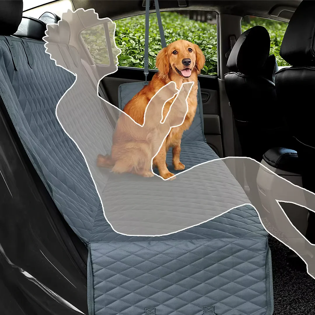 Dog Seat Cover for Back Seat, Waterproof Dog Car Hammock for Trucks & SUVs, Rear Seat Protector in Standard & XL Sizes, Black