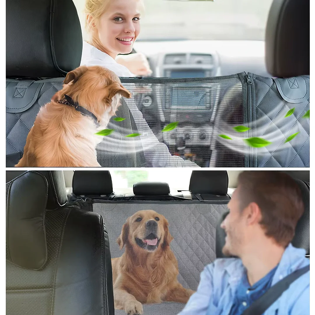 Dog Seat Cover for Back Seat, Waterproof Dog Car Hammock for Trucks & SUVs, Rear Seat Protector in Standard & XL Sizes, Black