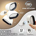 RGB Wall Light with Remote, Rechargeable Battery Operated LED Wall Sconce, 360 Degree Rotating Color Changing Night Light, White