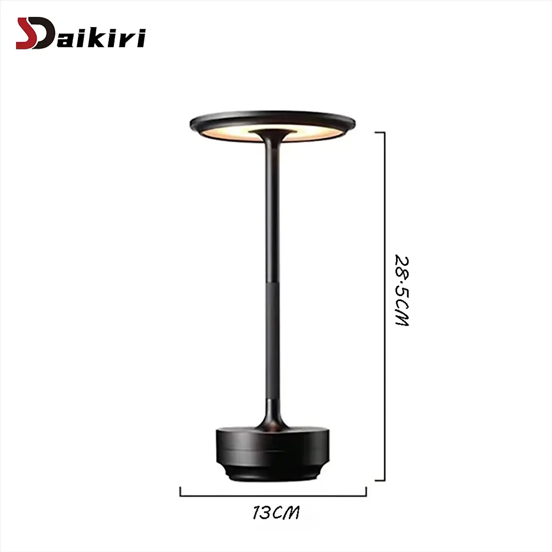 Aluminum Cordless Table Lamp, 4000mAh Rechargeable LED Touch Lamp with Stepless Dimming, Battery Operated Retro Lamp for Dining & Bedside