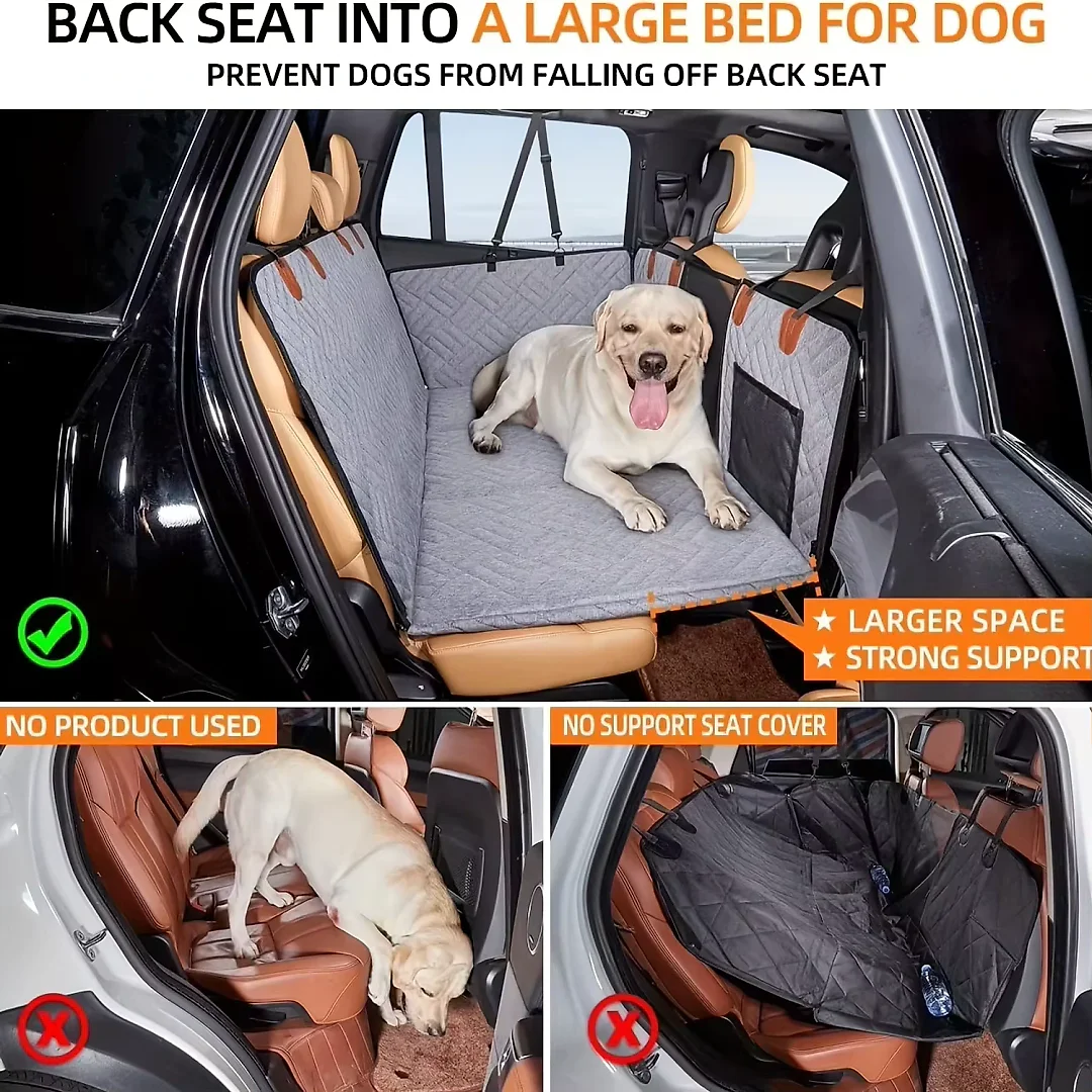 Dog Car Seat Cover Hammock, Waterproof Scratchproof Back Seat Protector, Nonslip Soft Dog Seat Cover for Cars & SUVs