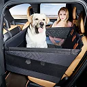 Back Seat Extender for Dogs, Waterproof Dog Car Hammock Platform with Non-Slip Suction Cups for Medium & Large Dogs, Universal Fit