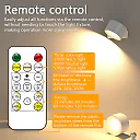 Rechargeable Wall Reading Light with Remote, Magnetic Battery Operated LED Wall Sconce, 360 Degree Rotating, 3 Colors & Dimmable