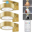 Battery Operated Picture Lights with Remote, Magnetic LED Puck Art Spotlights, Dimmable with Timer & 3 Color Modes, 3-Pack or 6-Pack
