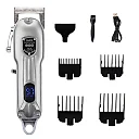 Professional Dog Clippers, All-Metal Cordless Rechargeable Dog Grooming Clippers with Digital Display & Guide Combs, Low Noise
