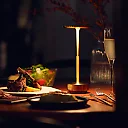 Aluminum Cordless Table Lamp, 4000mAh Rechargeable LED Touch Lamp with Stepless Dimming, Battery Operated Retro Lamp for Dining & Bedside