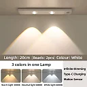 Rechargeable Under Cabinet Lights 2-Pack, Wireless Motion Sensor LED Light Bars with 3 Color Modes for Kitchen, Closet & Stairs