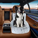 Dog Car Seat Bed for Back Seat, Plush Washable Fleece Pet Car Bed with Removable Cover for Medium & Large Dogs