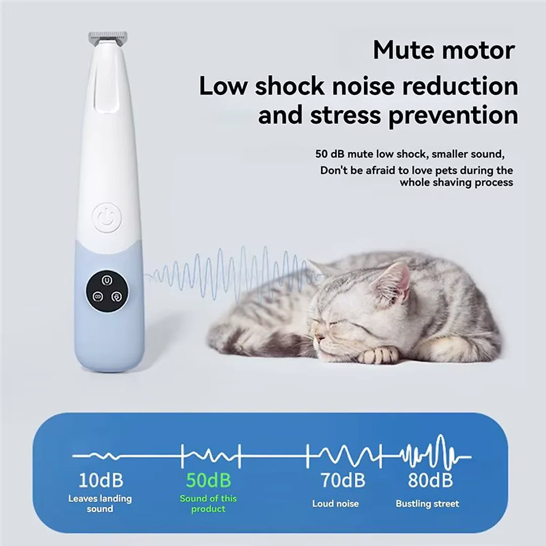 Cat Hair Trimmer Low Noise, Cordless Pet Clippers for Cats & Small Dogs, Gentle Electric Shaver for Paws & Face, Pastel Colors