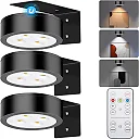 Battery Operated Picture Lights with Remote, Magnetic LED Puck Art Spotlights, Dimmable with Timer & 3 Color Modes, 3-Pack or 6-Pack