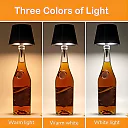 Wine Bottle Lamp, Rechargeable Cordless LED Bottle Lamp Shade with Touch Dimming & 3 Light Colors, Bar & Restaurant Table Decor
