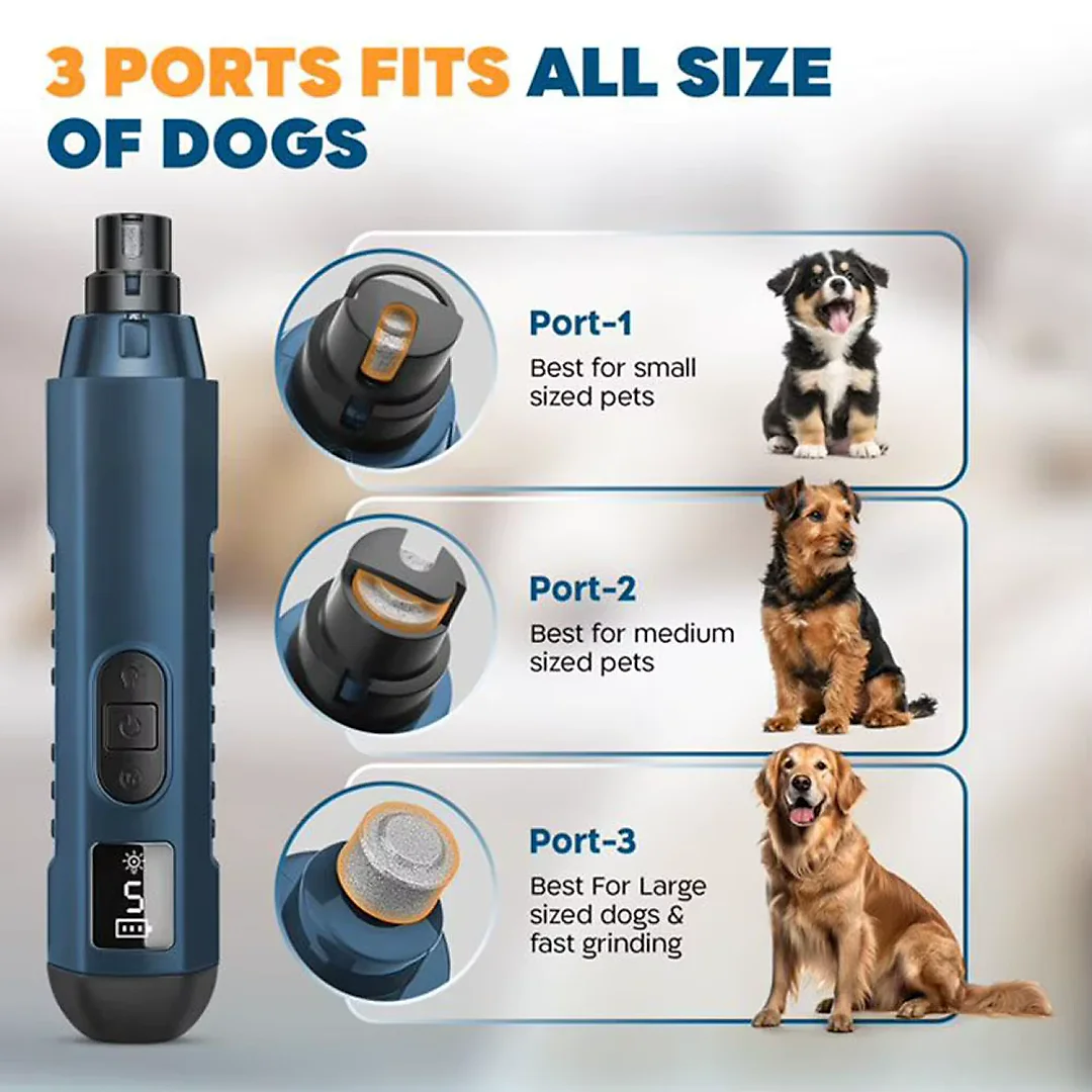Dog Nail Grinder 5-Speed, Quiet Rechargeable Pet Nail Trimmer for Dogs & Cats, Professional Paw Care Tool