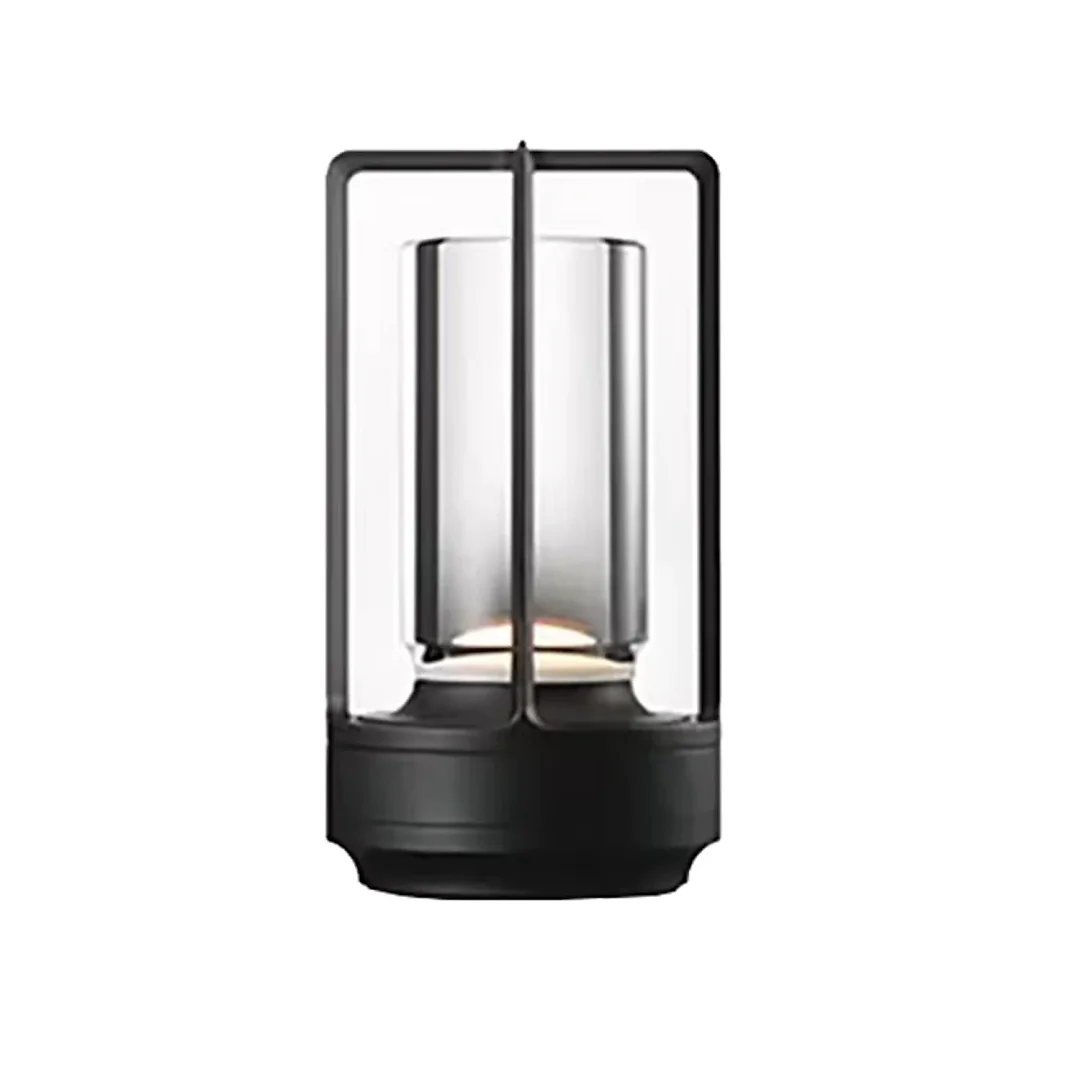 Crystal Lantern Lamp, Aluminum Cordless Table Lamp with 2000mAh Rechargeable Battery, LED Touch Dimming for Restaurant, Patio & Camping