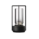 Crystal Lantern Lamp, Aluminum Cordless Table Lamp with 2000mAh Rechargeable Battery, LED Touch Dimming for Restaurant, Patio & Camping