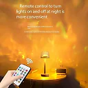 Water Ripple Lamp, Rechargeable Mushroom Table Lamp with 16 Colors, Ocean Wave Projector Night Light for Bedroom & Living Room