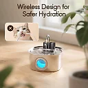 Wireless Cat Water Fountain 3L, Battery Operated Stainless Steel Pet Fountain with Motion Sensor, Cordless Cat Fountain for Any Room