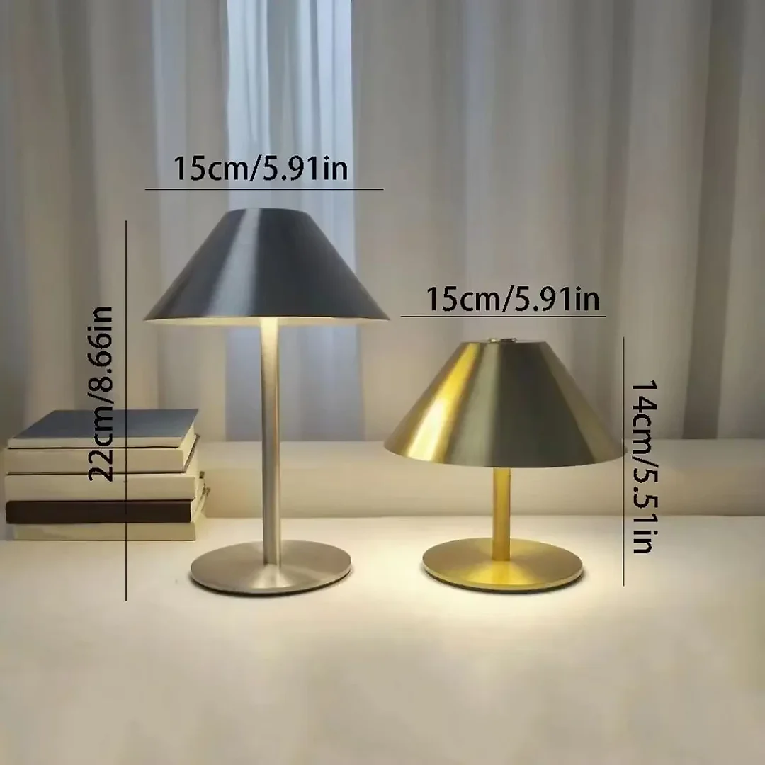 Cordless Dome Table Lamp, Rechargeable LED Touch Lamp with 3 Color Temperatures & Dimming, Battery Operated Bedside Lamp, Small & Large