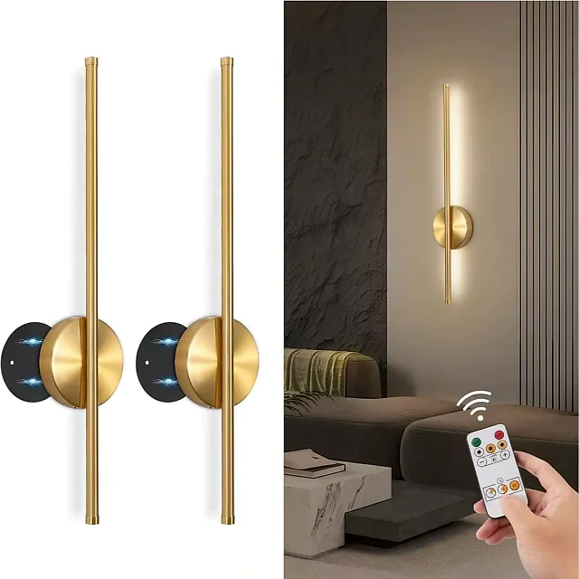 Magnetic Rechargeable Wall Lamp, 20 Inch Battery Operated LED Wall Sconce, Wire-Free Dimmable Linear Wall Light for Hallway & Bedroom