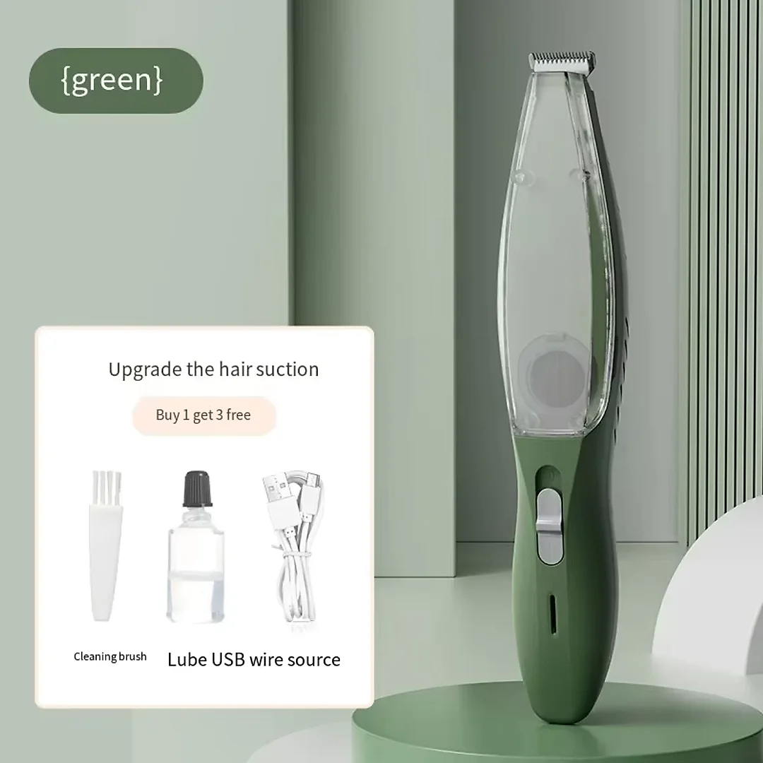 Dog Paw Trimmer with Hair Suction, 2-in-1 Rechargeable Pet Trimmer for Paws, Ears & Face, Low-Noise & Mess-Free Grooming