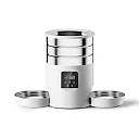 Automatic Cat Feeder for 2 Cats, 4.5L Pet Food Dispenser with Two Stainless Steel Bowls, Wi-Fi App or Button Control