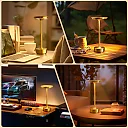 Cordless LED Table Lamp, Rechargeable USB-C Touch Lamp with Dimmable Light, Battery Operated Bedside & Dining Lamp