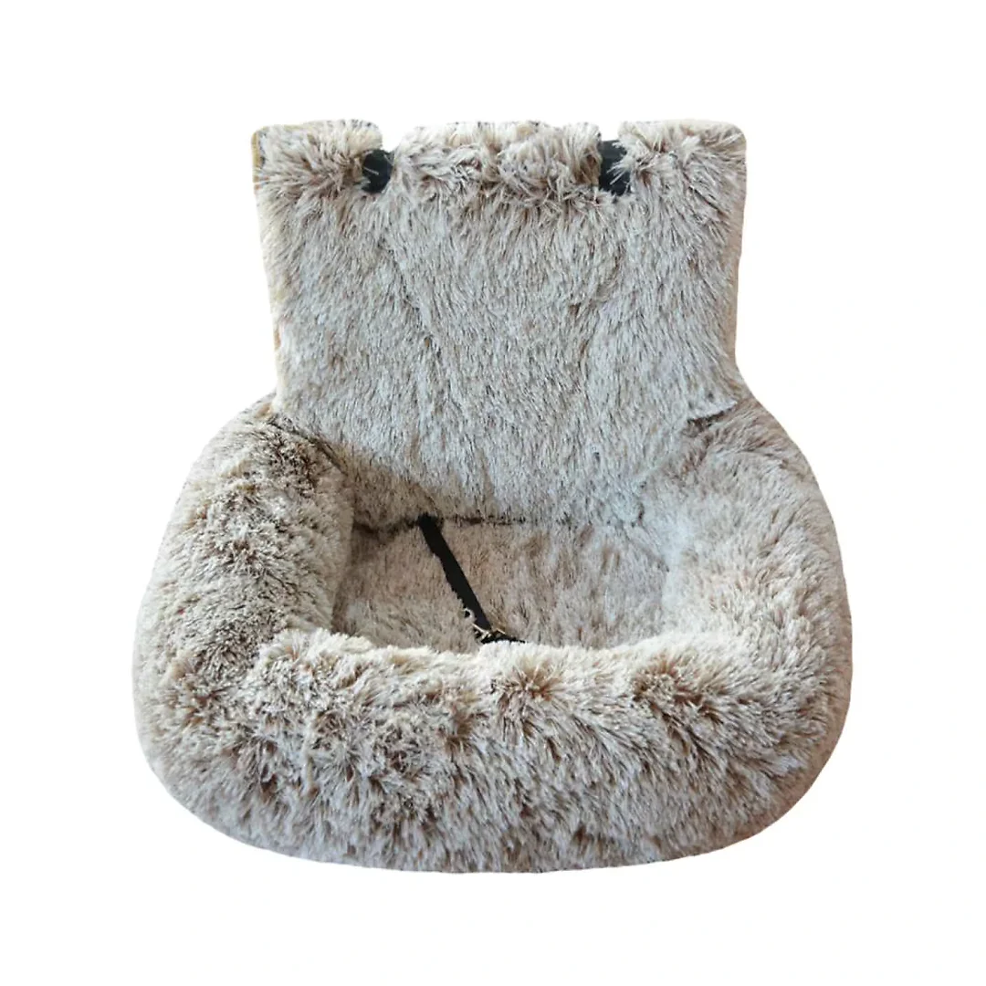 Dog Car Seat Bed for Back Seat, Plush Washable Fleece Pet Car Bed with Removable Cover for Medium & Large Dogs