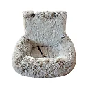 Dog Car Seat Bed for Back Seat, Plush Washable Fleece Pet Car Bed with Removable Cover for Medium & Large Dogs