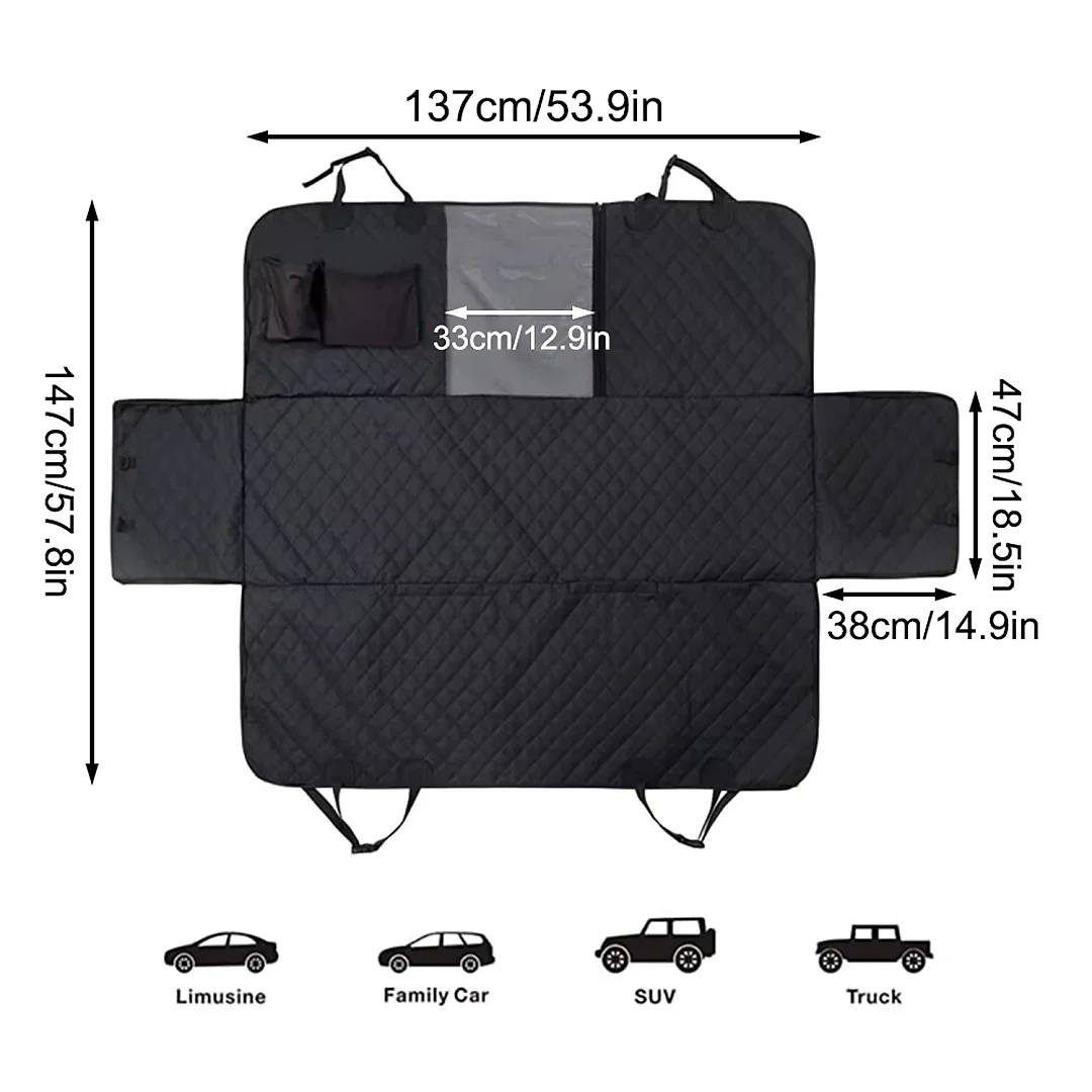 Dog Seat Cover with Mesh Window, Waterproof Scratchproof Back Seat Hammock, Anti-Slip Dog Car Seat Cover for Cars & SUVs