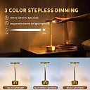 Cordless LED Table Lamp, Rechargeable USB-C Touch Lamp with Dimmable Light, Battery Operated Bedside & Dining Lamp