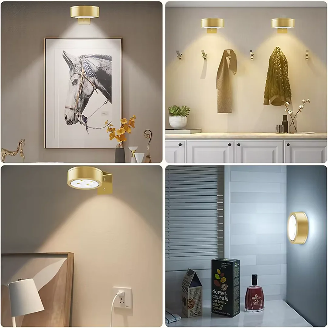 Battery Operated Picture Lights with Remote, Magnetic LED Puck Art Spotlights, Dimmable with Timer & 3 Color Modes, 3-Pack or 6-Pack