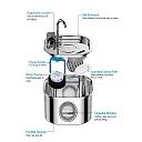 Cat Water Fountain Stainless Steel 3.2L, Pet Water Fountain for Cats & Dogs with Water Level Window, Filter Kit & Optional Motion Sensor