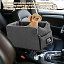 Pet Car Seat for Small Dogs & Cats, Portable Console Booster Seat with Optional Carry Bag, Soft Cotton Travel Bed