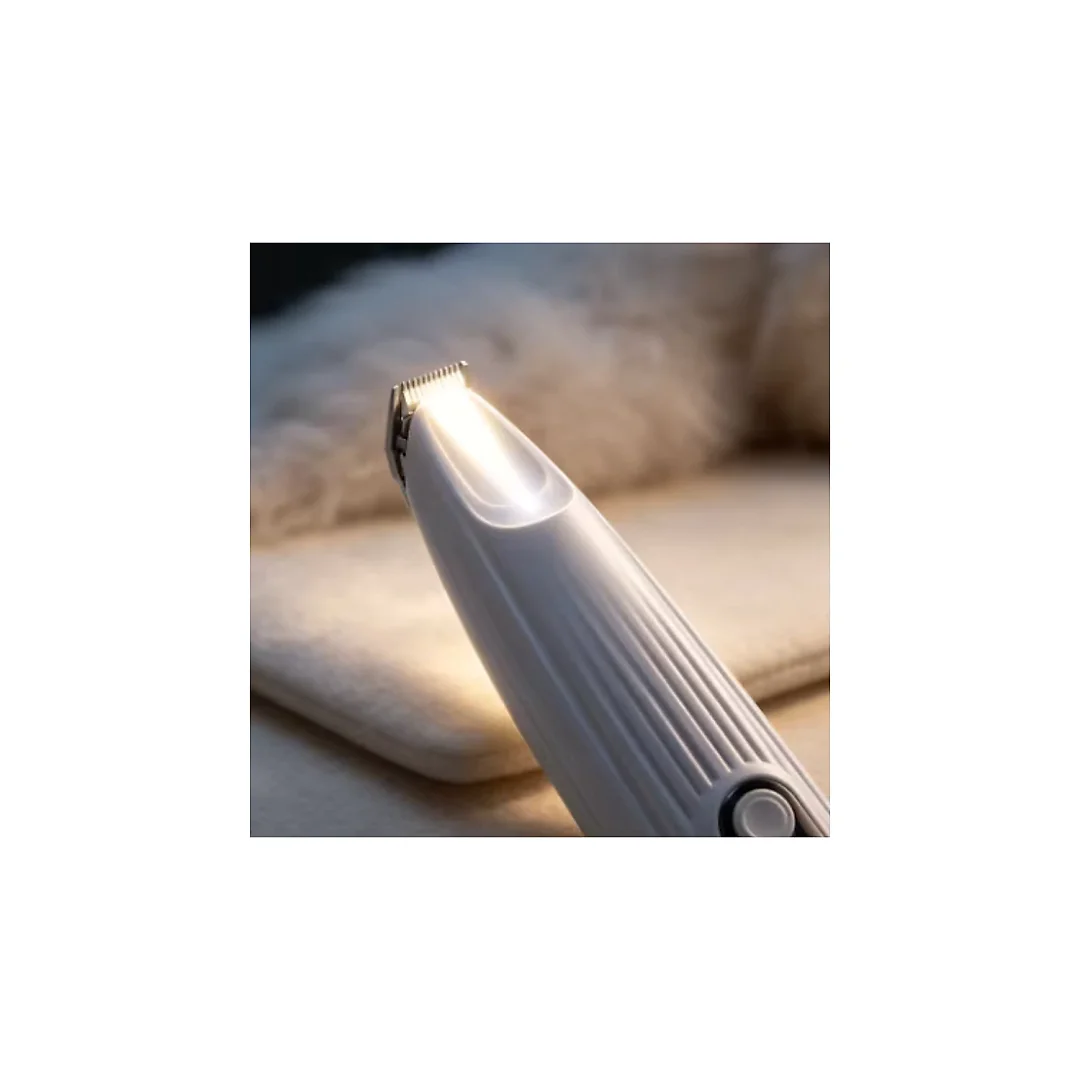 Dog Paw Trimmer with LED Light, Cordless Low-Noise Dog Trimmer for Paws, Face & Ears, Rechargeable Water-Resistant Pet Clipper