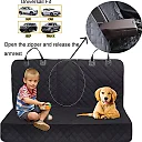 Dog Seat Cover for Back Seat, Waterproof Nonslip Dog Hammock for Car, Scratchproof Rear Seat Protector for Cars, Trucks & SUVs, Black