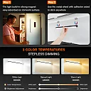 Under Cabinet Lighting with Remote, Rechargeable 12 Inch Magnetic LED Light Bar, Dimmable 3 White Tones, Wireless Shelf Light