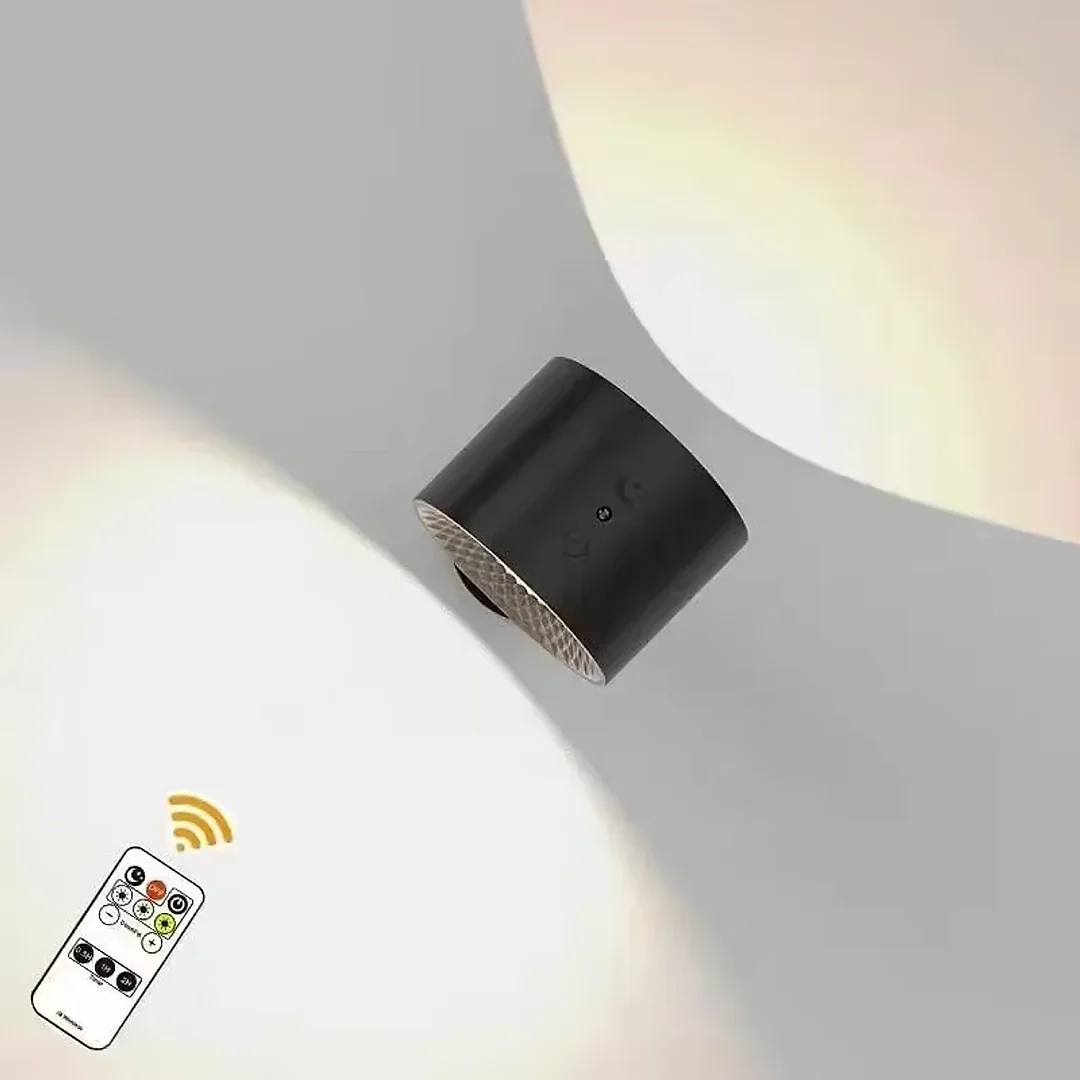 Double Head Wall Reading Light, Rechargeable Battery Operated LED Wall Sconce with Remote & Touch, 360 Degree Rotating Bedside Lamp