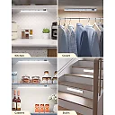 Under Cabinet Lighting Wireless, Rechargeable 60 LED Motion Sensor Closet Light Bars with Battery Display & Touch Control, Cool White