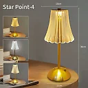 Crystal Table Lamp, Rechargeable Cordless LED Touch Lamp with Crystal-Effect Shade, Battery Operated Gold Bedside Night Light