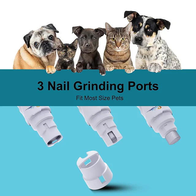 Dog Nail Grinder Rechargeable, Quiet 2-Speed Electric Dog Nail Trimmer for Small, Medium & Large Dogs, Gentle Paw Grooming