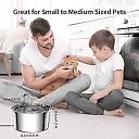 Stainless Steel Pet Water Fountain with Faucet, Quiet USB Cat & Dog Water Fountain, Optional Filter Kit & Motion Sensor