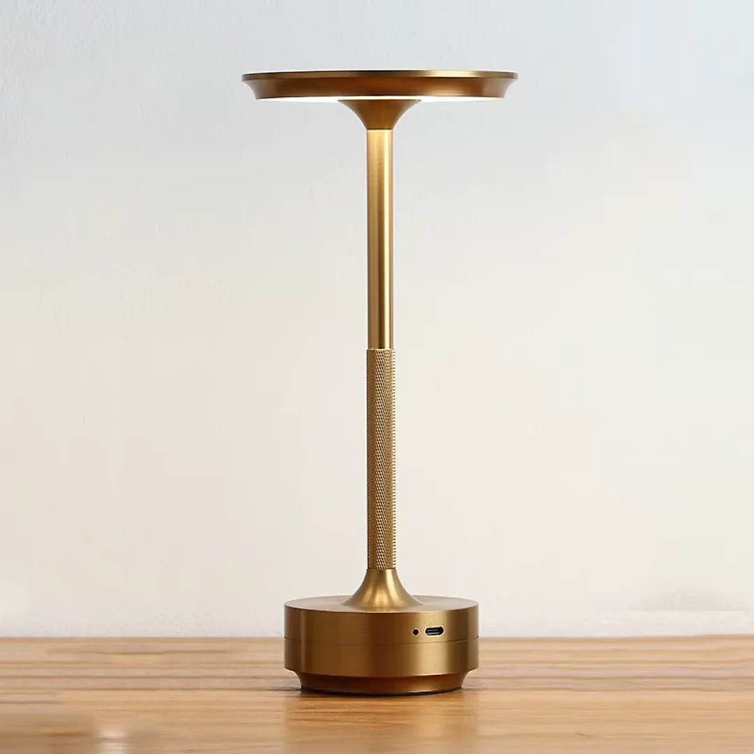 Aluminum Cordless Table Lamp, 4000mAh Rechargeable LED Touch Lamp with Stepless Dimming, Battery Operated Retro Lamp for Dining & Bedside