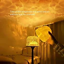 Water Ripple Lamp, Rechargeable Mushroom Table Lamp with 16 Colors, Ocean Wave Projector Night Light for Bedroom & Living Room