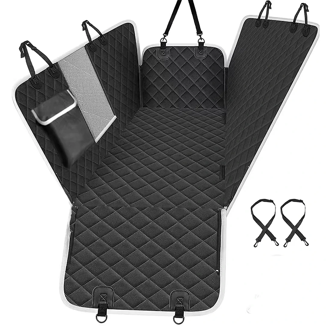 Hard Bottom Dog Seat Cover, Waterproof Oxford Back Seat Extender, Scratch-Resistant Dog Car Platform for Medium Dogs