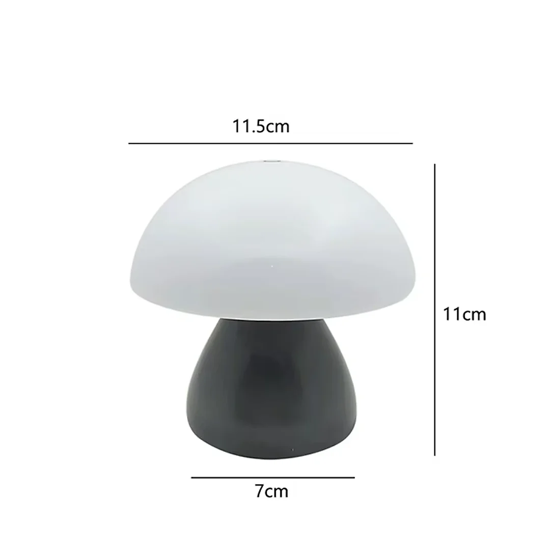 Mushroom Lamp, Cordless Rechargeable Mini Table Lamp with Touch Control, Battery Operated LED Night Light for Bedroom, Nursery & Cafe