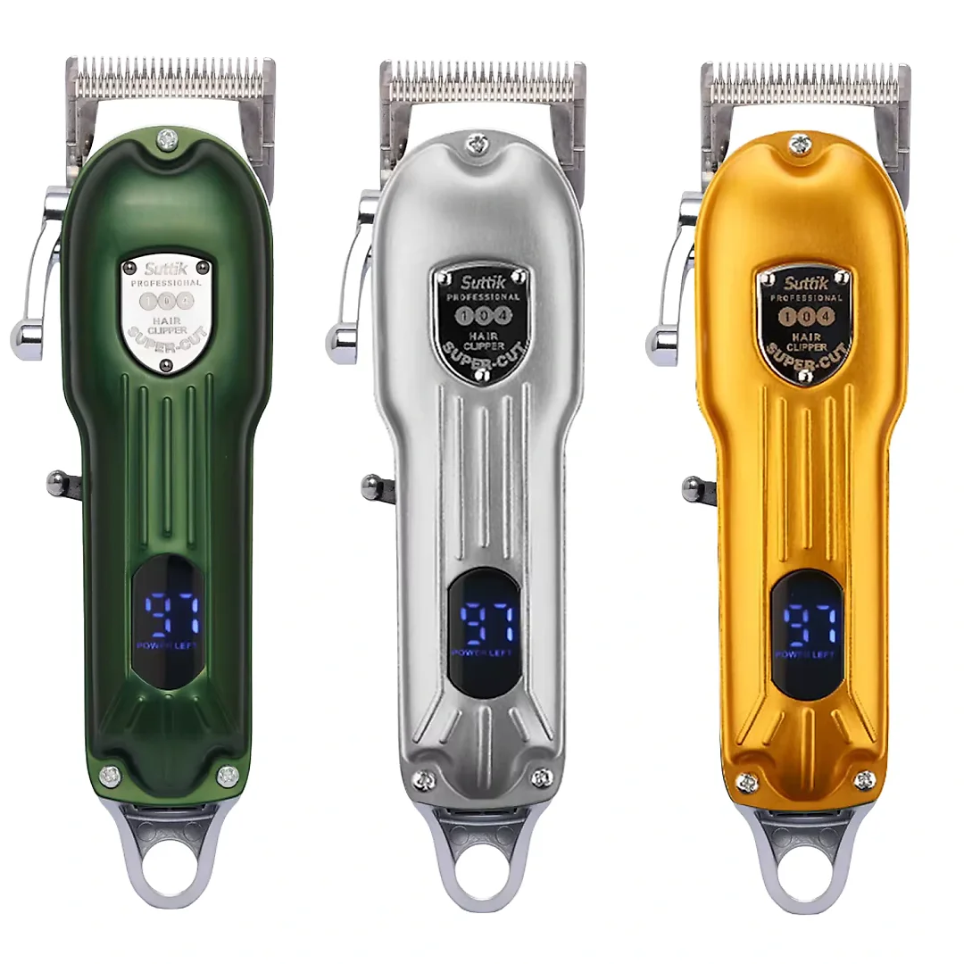 Professional Dog Clippers, All-Metal Cordless Rechargeable Dog Grooming Clippers with Digital Display & Guide Combs, Low Noise