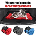 Waterproof Dog Travel Mat, Foldable Car Seat Cushion & Portable Dog Bed, Non-Slip Roll-Up Pad with Carry Handle, 35 x 24 in, Gray