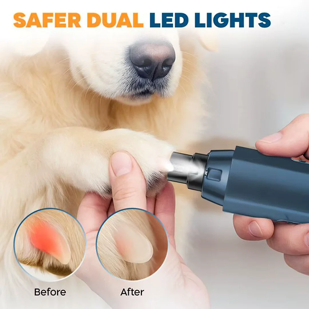 Dog Nail Grinder 5-Speed, Quiet Rechargeable Pet Nail Trimmer for Dogs & Cats, Professional Paw Care Tool