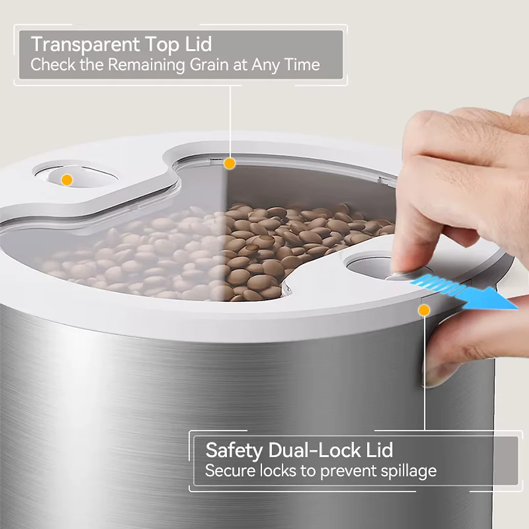 Automatic Cat Feeder Stainless Steel 4.5L, Wi-Fi Smart Pet Feeder with App Scheduling & Voice Recorder for Cats & Dogs